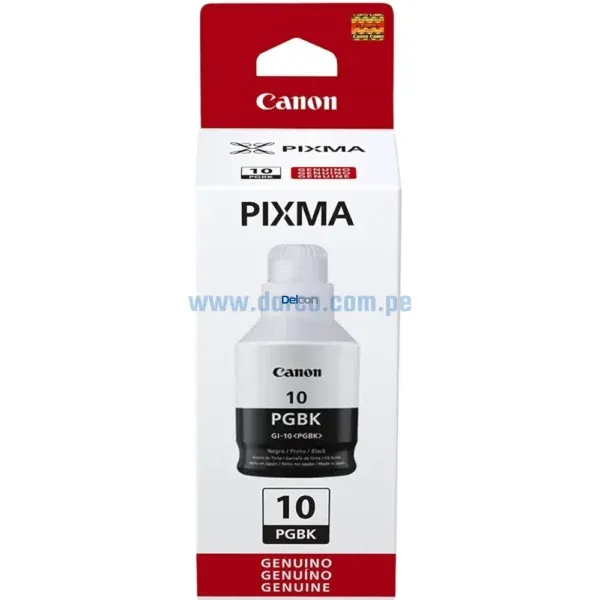 Botella De Tinta Canon GI-10 PGBK G6010 / G5010 Negro Original - Imagen 3