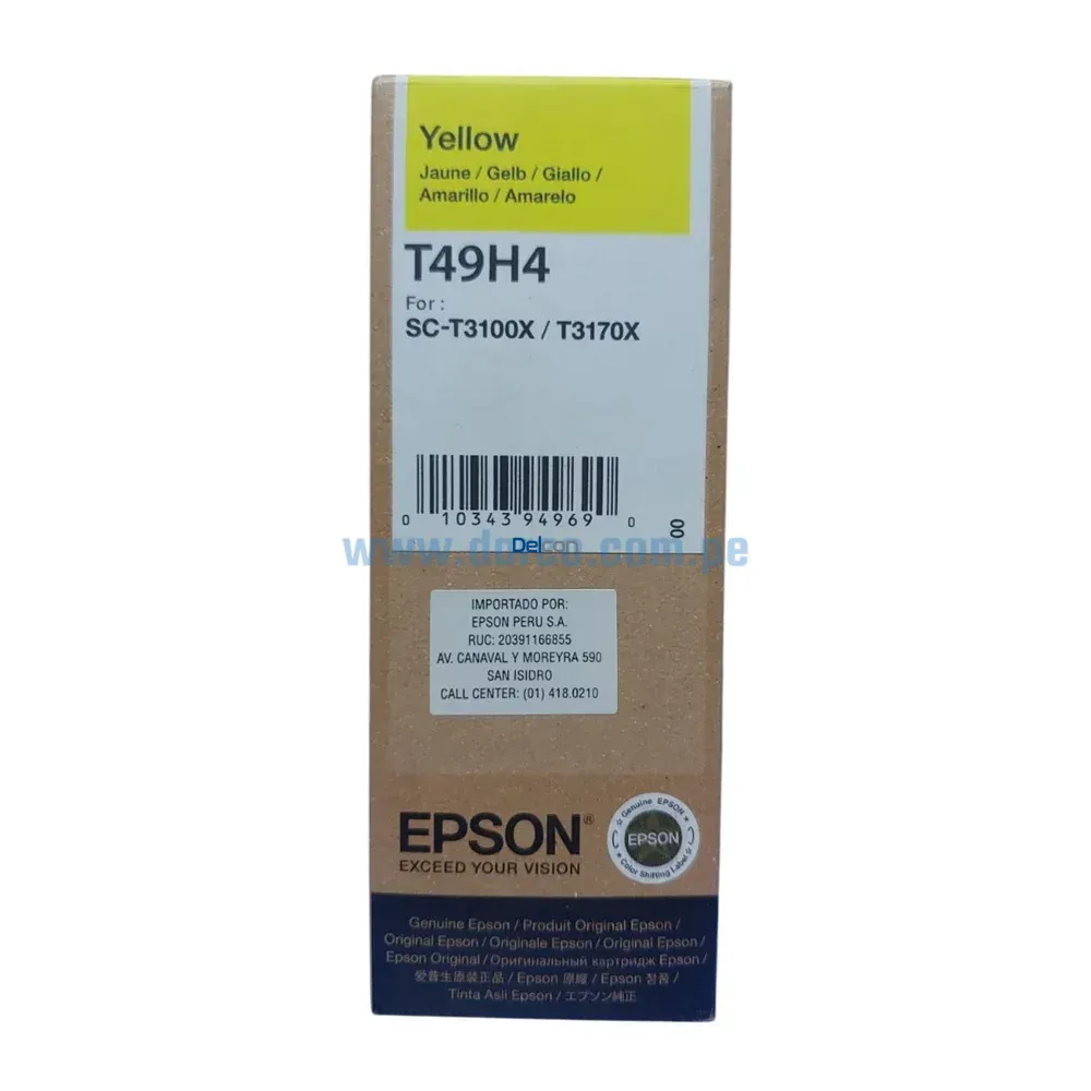 Botella De Tinta Epson T49H400 Yellow SC-T3100X, SC-T3170X