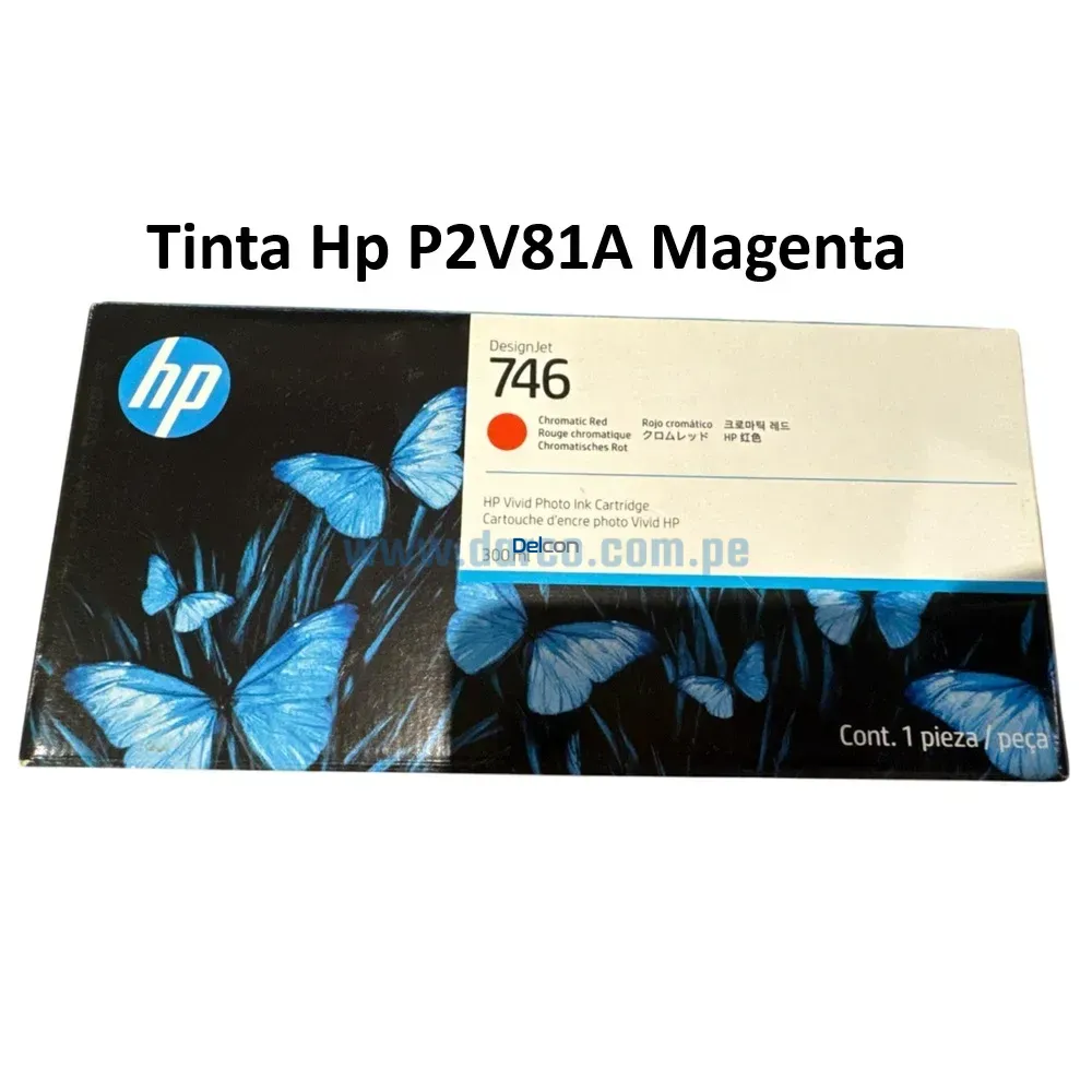 Tinta Hp 746 P2V81A DesignJet Z6 / Z9, 300ml Chromatic Red - Imagen 3