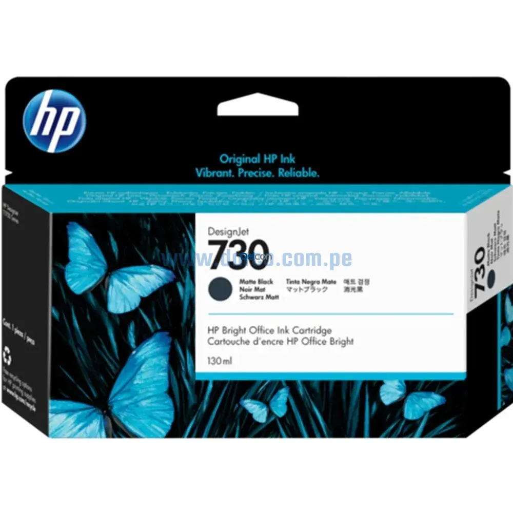 Tinta Hp P2V65A (730) 130ml DesignJet T1600, T1700, T2600 Matte Black