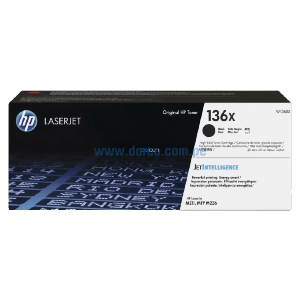 Toner Hp W1360X (136X) LaserJet M211 / M209 / M236 Negro - Imagen 3