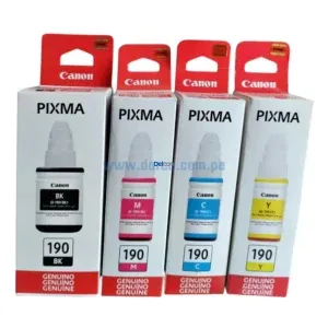 Kit De Tinta Canon GI-190 G3100 / G2100 / G1100 (BK, C, M, Y)