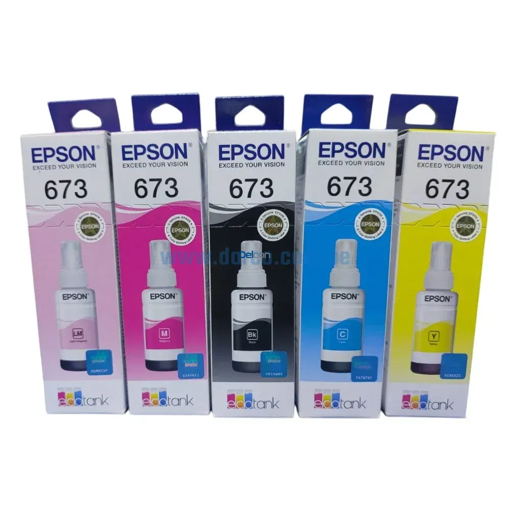 Kit De Tinta Epson T673 Para L800, L850, L1800, Original