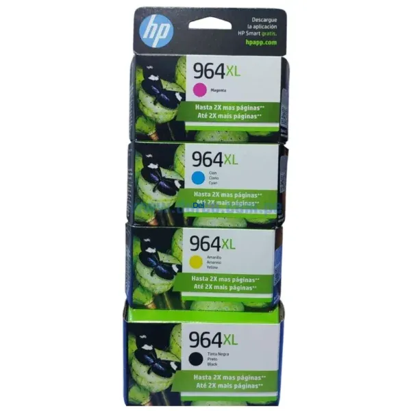 Tinta Hp OfficeJet pro 9010, 9020 (964XL) Black, Cyan, Yellow, Magenta - Imagen 3