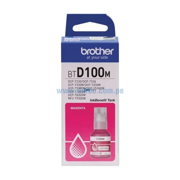 Tinta Brother BTD100M DCP-T230 / DCP-T430W / DCP-T530DW / DCP-T730DW / MFC-T930DW Magenta 48.8ml - Imagen 2