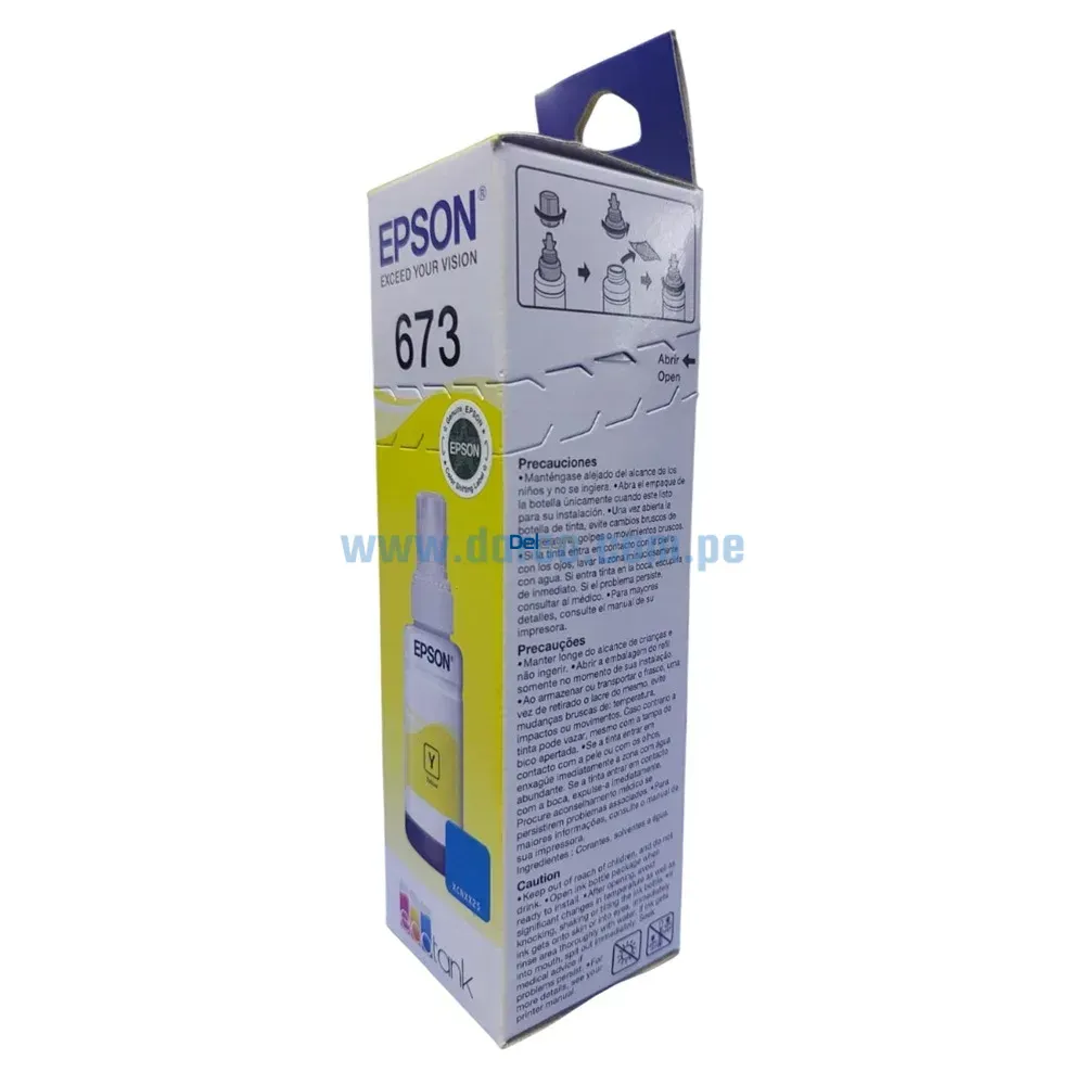 Tinta Epson T673420 (673) L800, L850, L1800, Yellow 70 ml. - Imagen 3