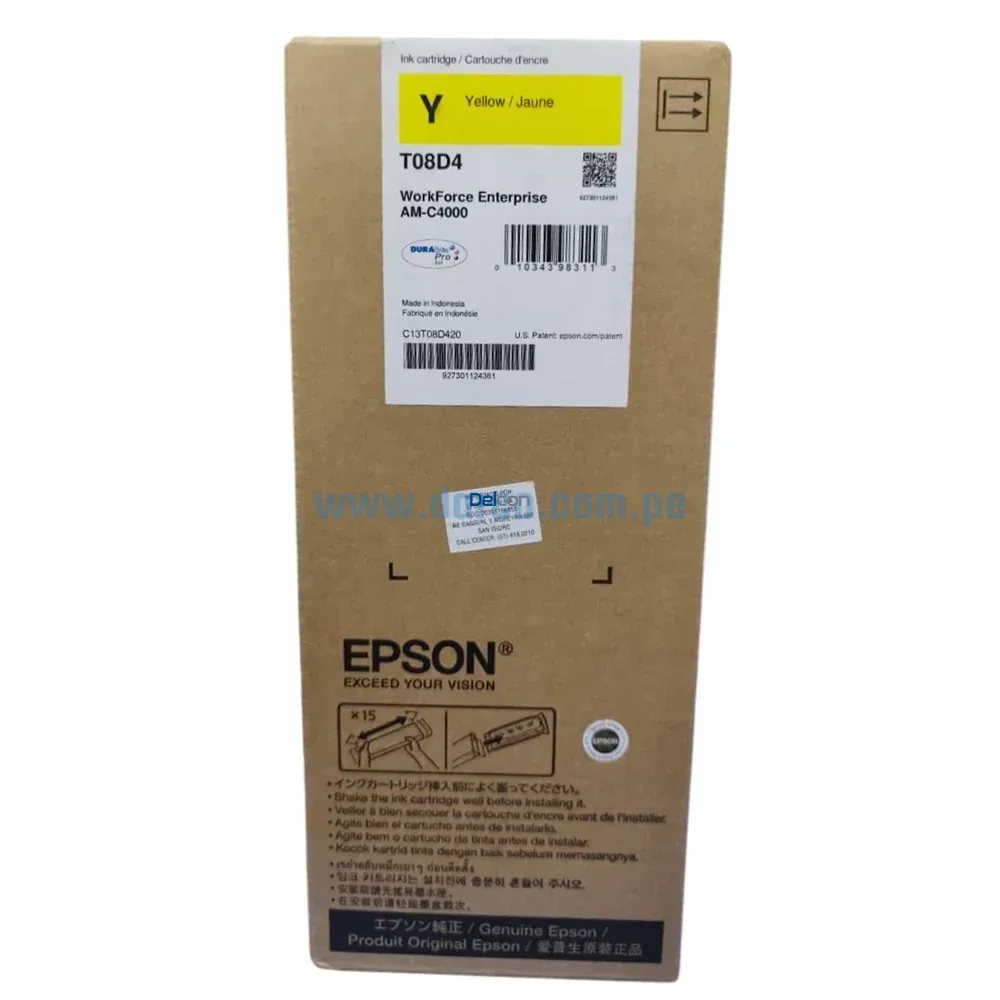 Tinta Epson T08D420 (T08D4) WorkForce Enterprise AM-C4000 Amarillo