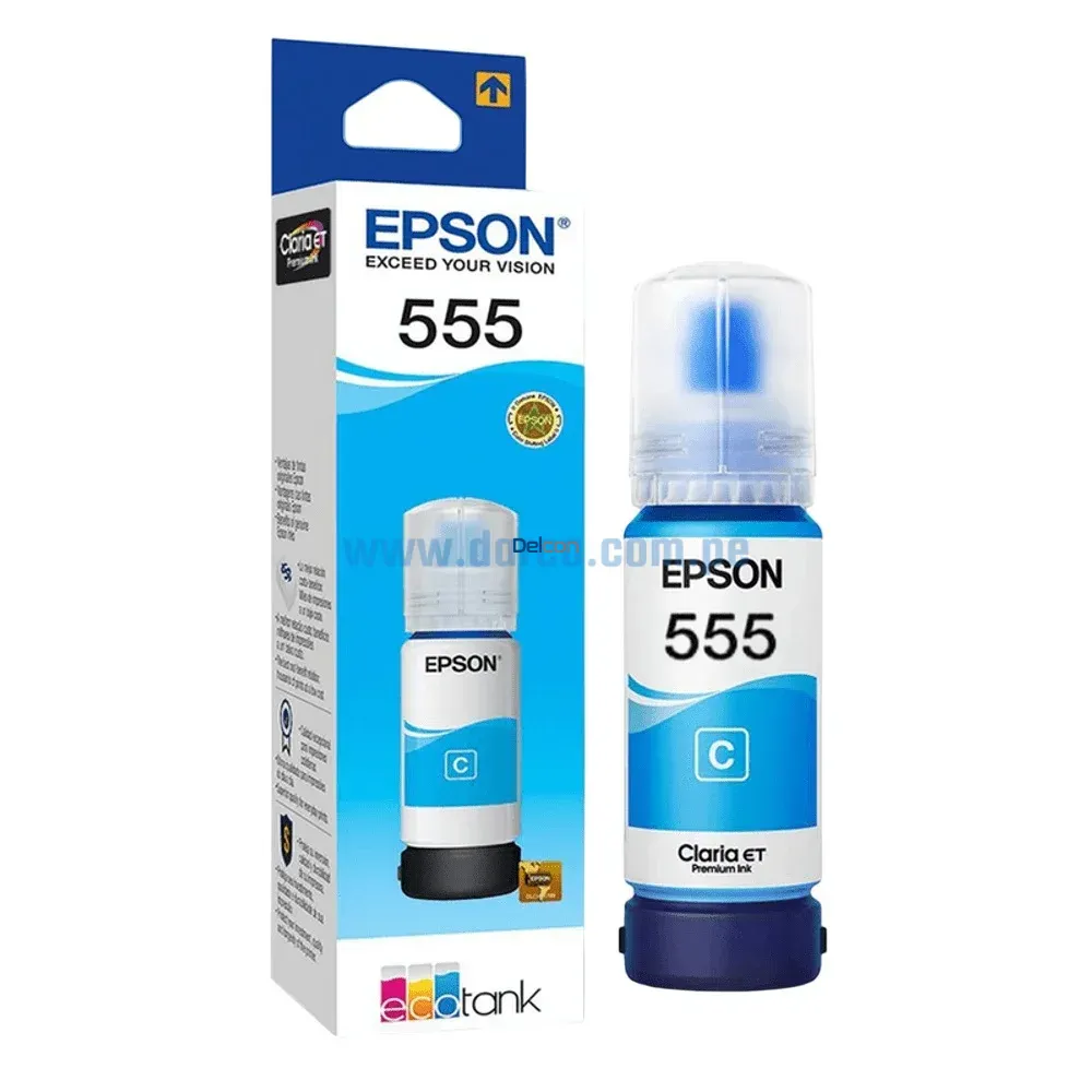 Tinta Epson T555220-AL (555) Cyan L8160 / L8180, 70.00 ml.