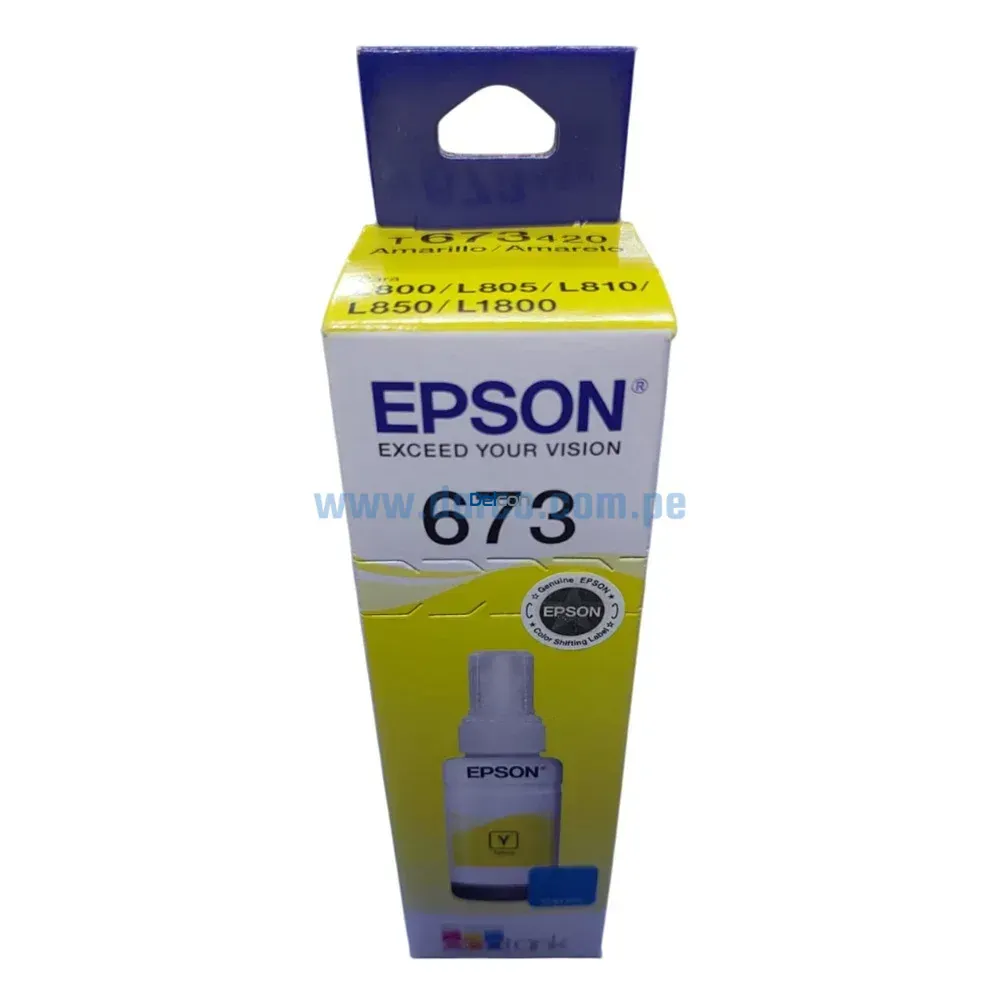 Tinta Epson T673420 (673) L800, L850, L1800, Yellow 70 ml. - Imagen 2