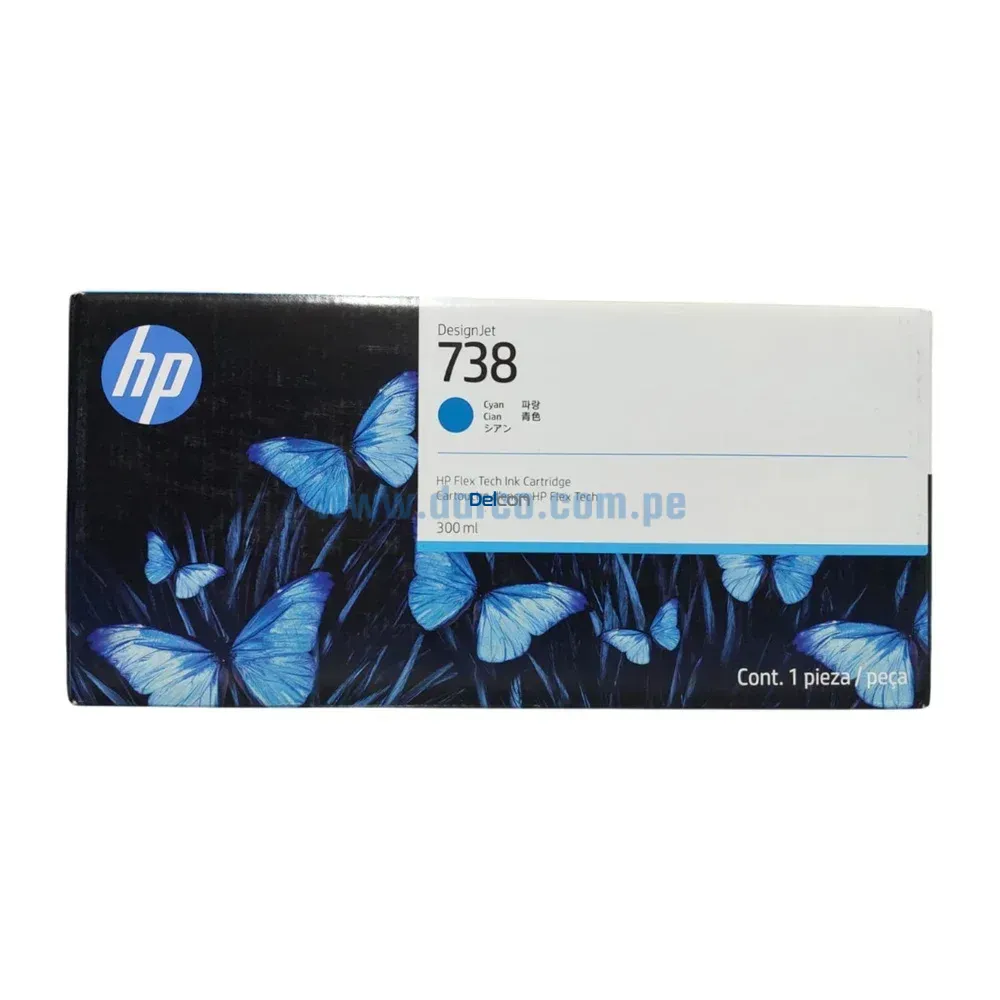 Tinta Hp 738 676M6A Cyan T850 / T950, 300ML Original