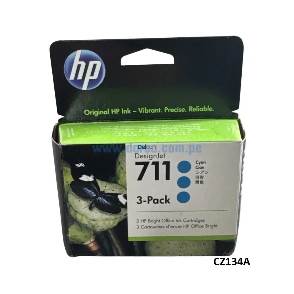 Tinta Hp CZ134A (711) Cyan 3 Pack DesignJet T120 / T520 29ml Original - Imagen 2