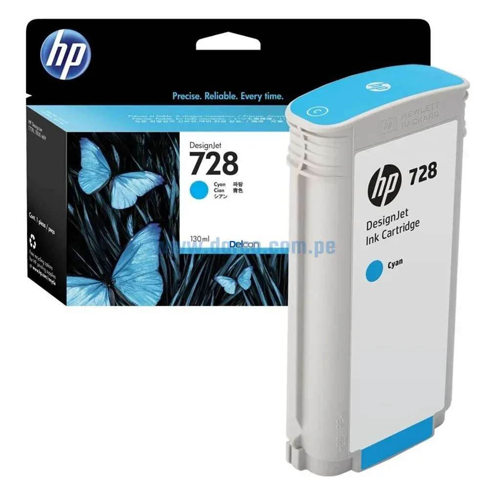 Tinta Hp F9J67A (728) 130ML DesignJet T830 / T730 Cyan