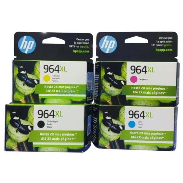 Tinta Hp OfficeJet pro 9010, 9020 (964XL) Black, Cyan, Yellow, Magenta - Imagen 2