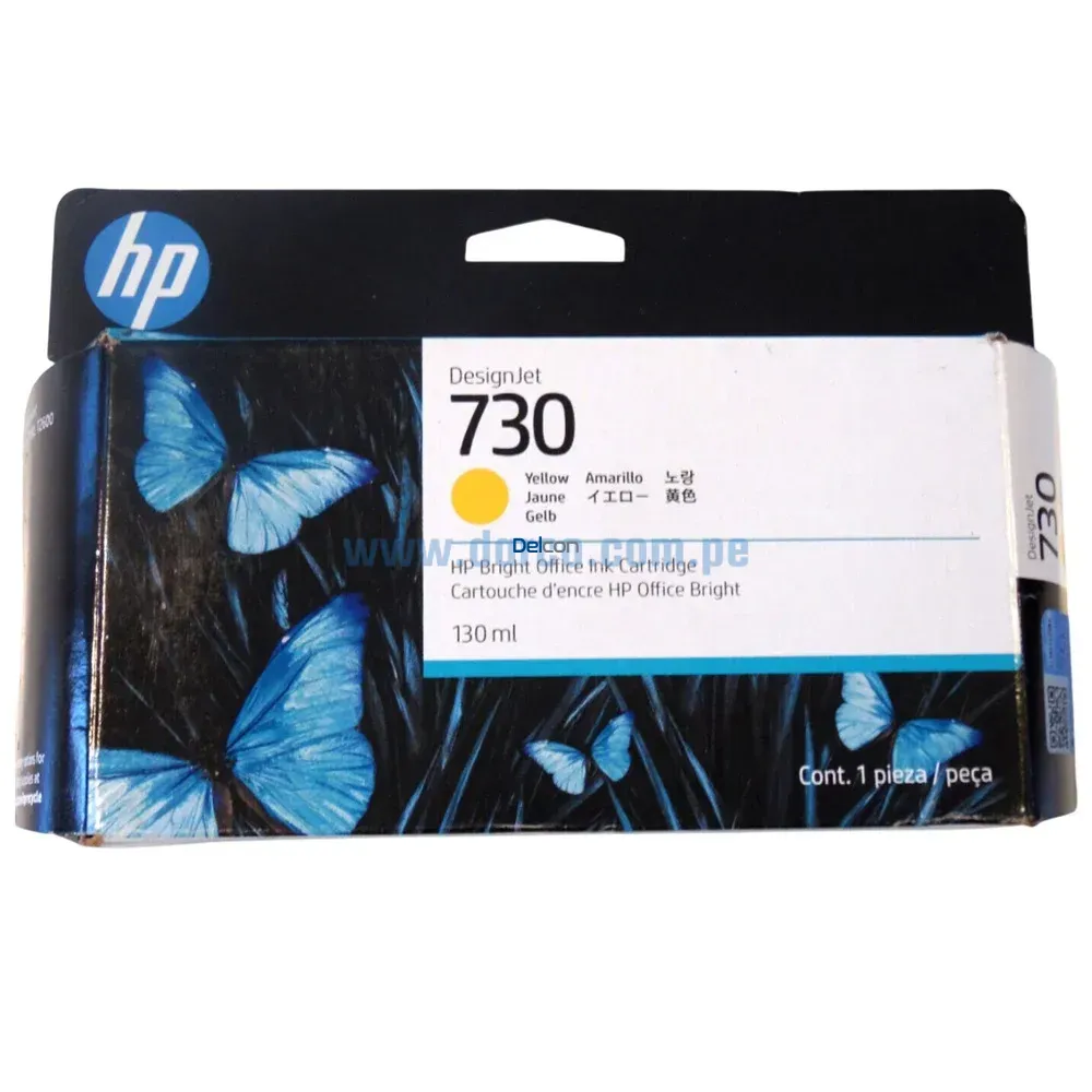 Tinta Hp P2V64A (730) 130ml DesignJet T1600, T1700, T2600 Yellow