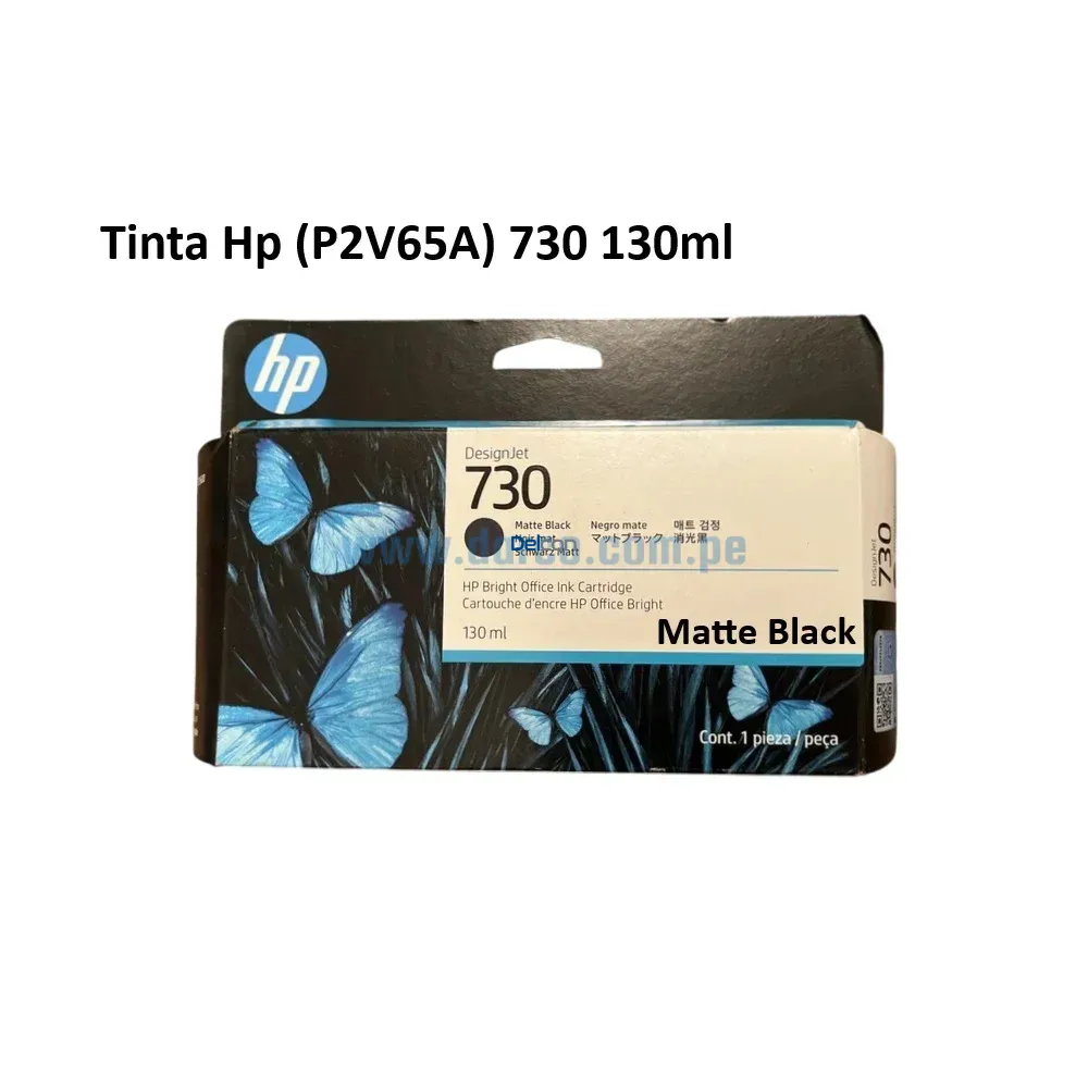 Tinta Hp P2V65A (730) 130ml DesignJet T1600, T1700, T2600 Matte Black - Imagen 3