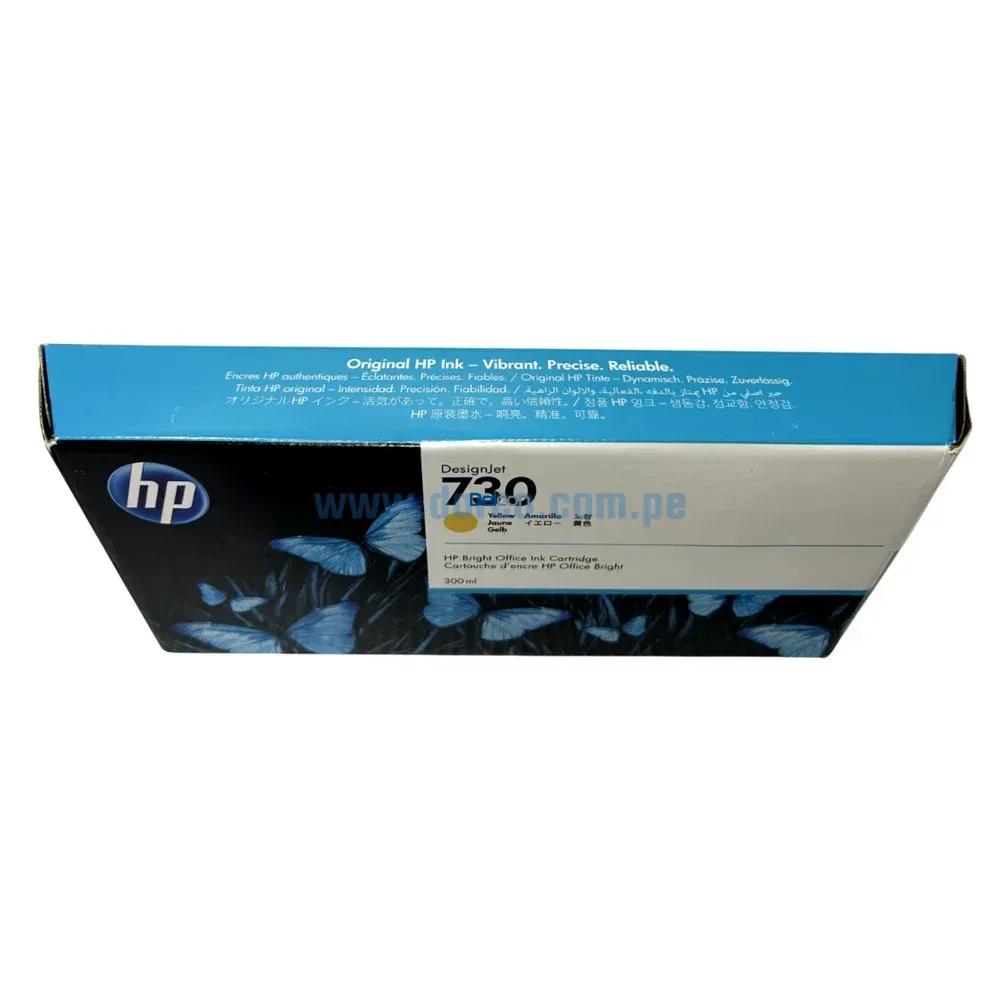 Tinta Hp P2V70A (730) Yellow DesignJet T1600, T1700, T2600 Original - Imagen 2