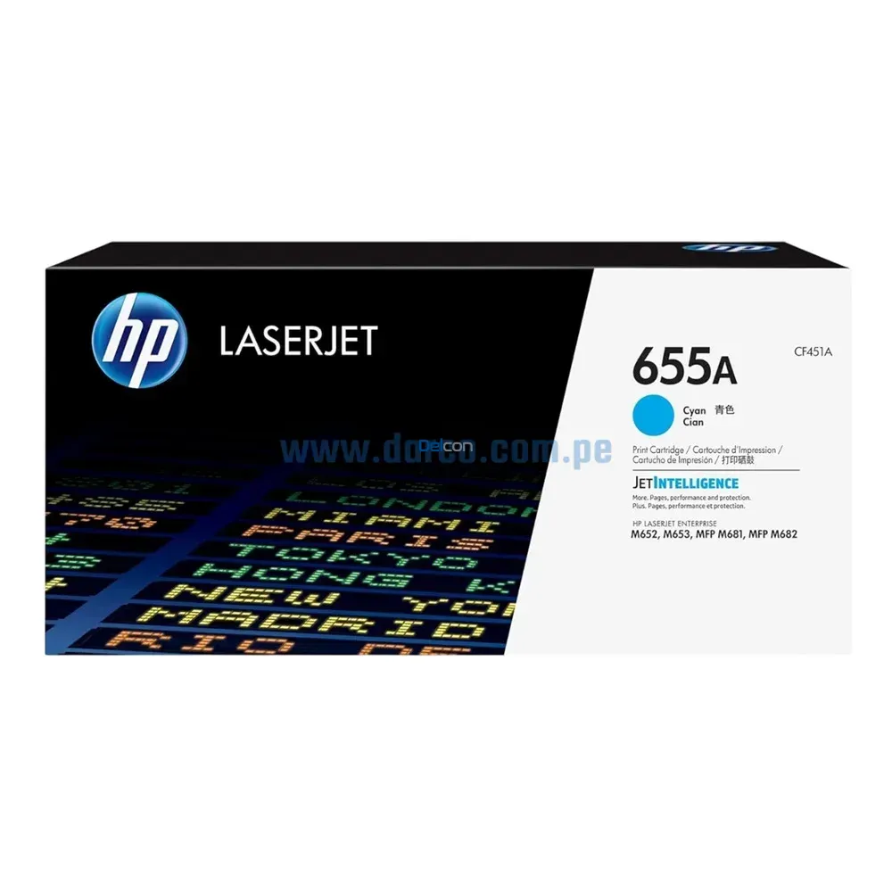 Toner Hp CF451A 655A Cyan LaserJet M652 / M681