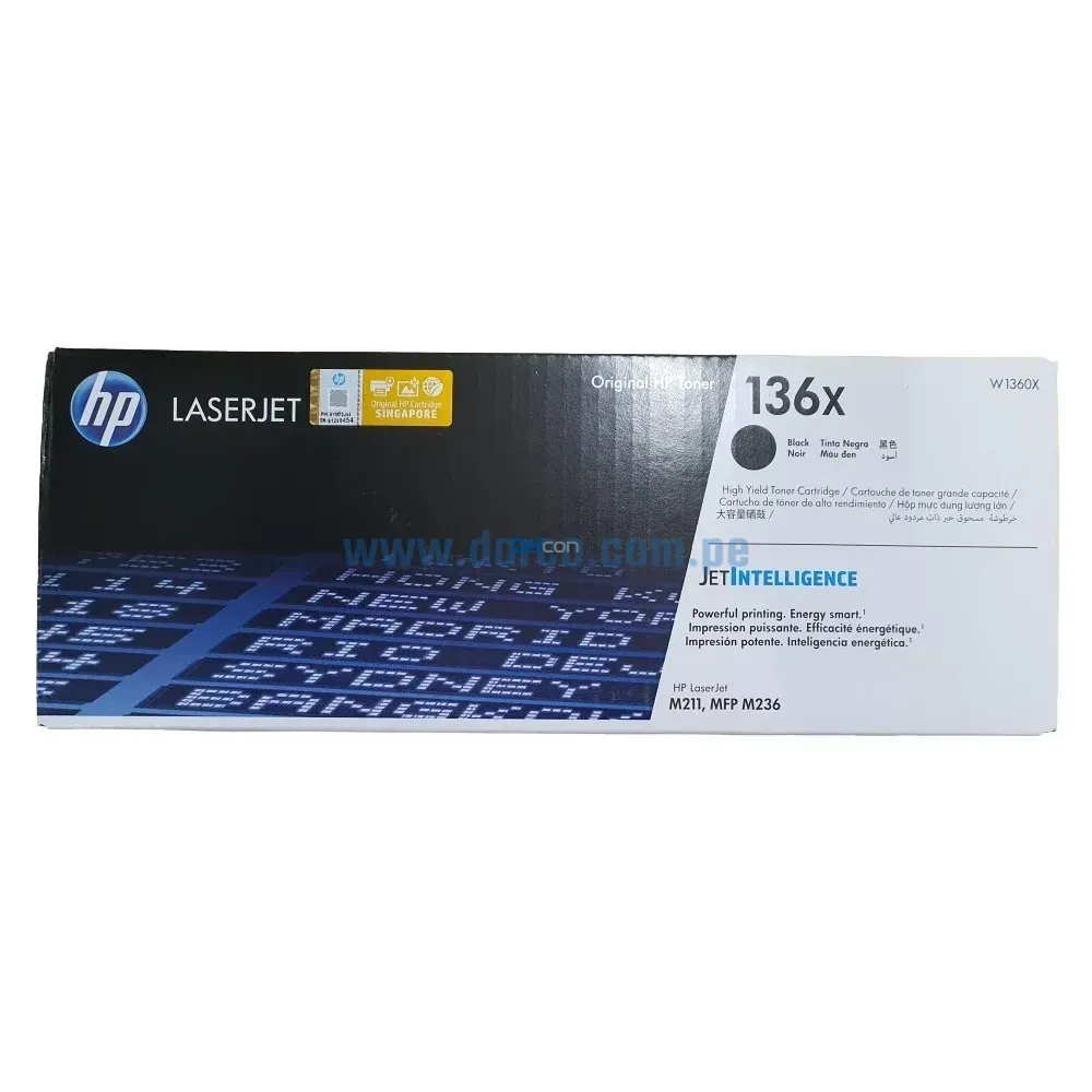 Toner Hp W1360X (136X) LaserJet M211 / M209 / M236 Negro