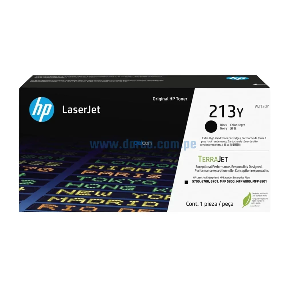 Toner Hp W2130Y (213Y) MFP 5800dn | 6700dn | 5700dn | 6800dn Black
