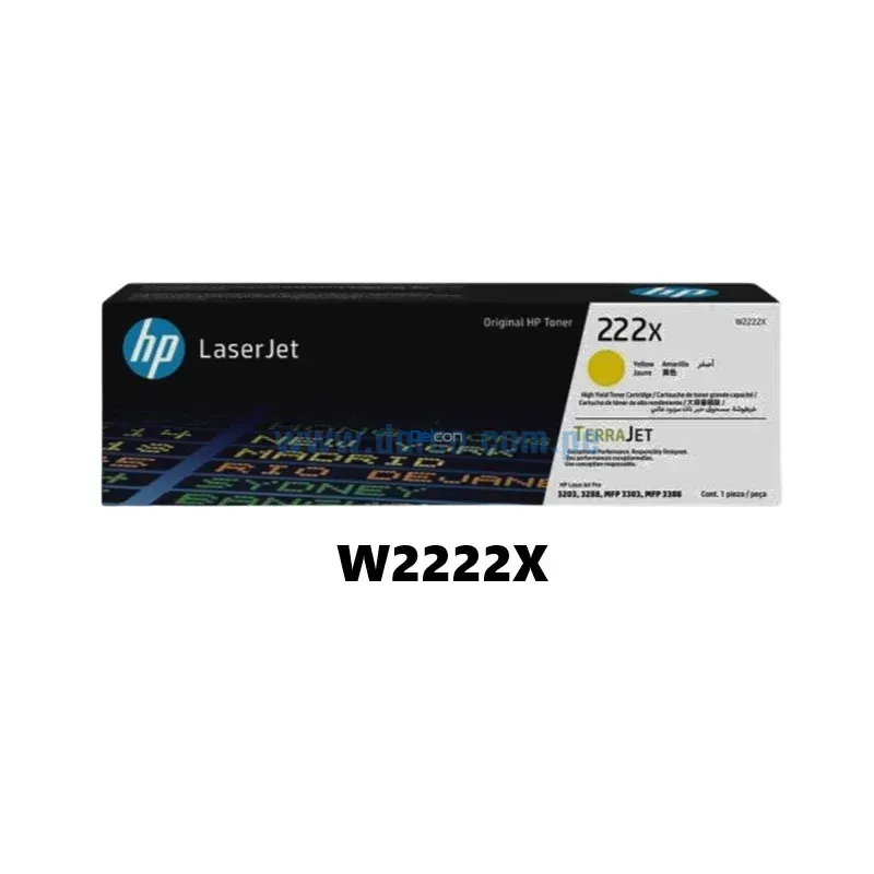 Toner Hp W2222X (222X) Laserjet 3201 / 3204 / M3303 Amarillo 2,500 Páginas