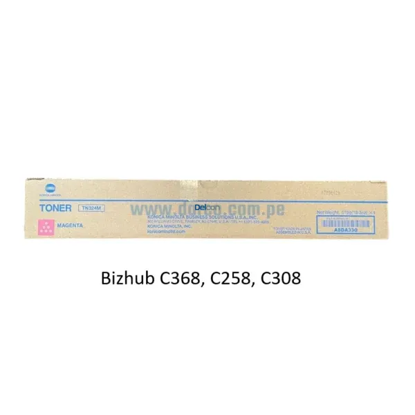 Toner Konica Minolta TN-324M A8DA39A Bizhub C368, C258, C308 Magenta - Imagen 3