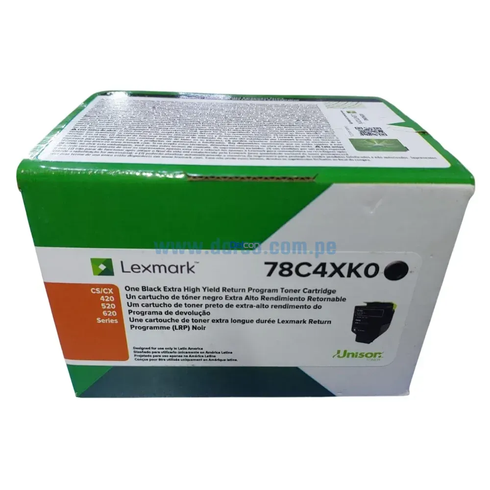 Toner Lexmark 78C4XK0 Negro, CX622, CX522, CS421, CS521, CX421, CS622 - Imagen 2