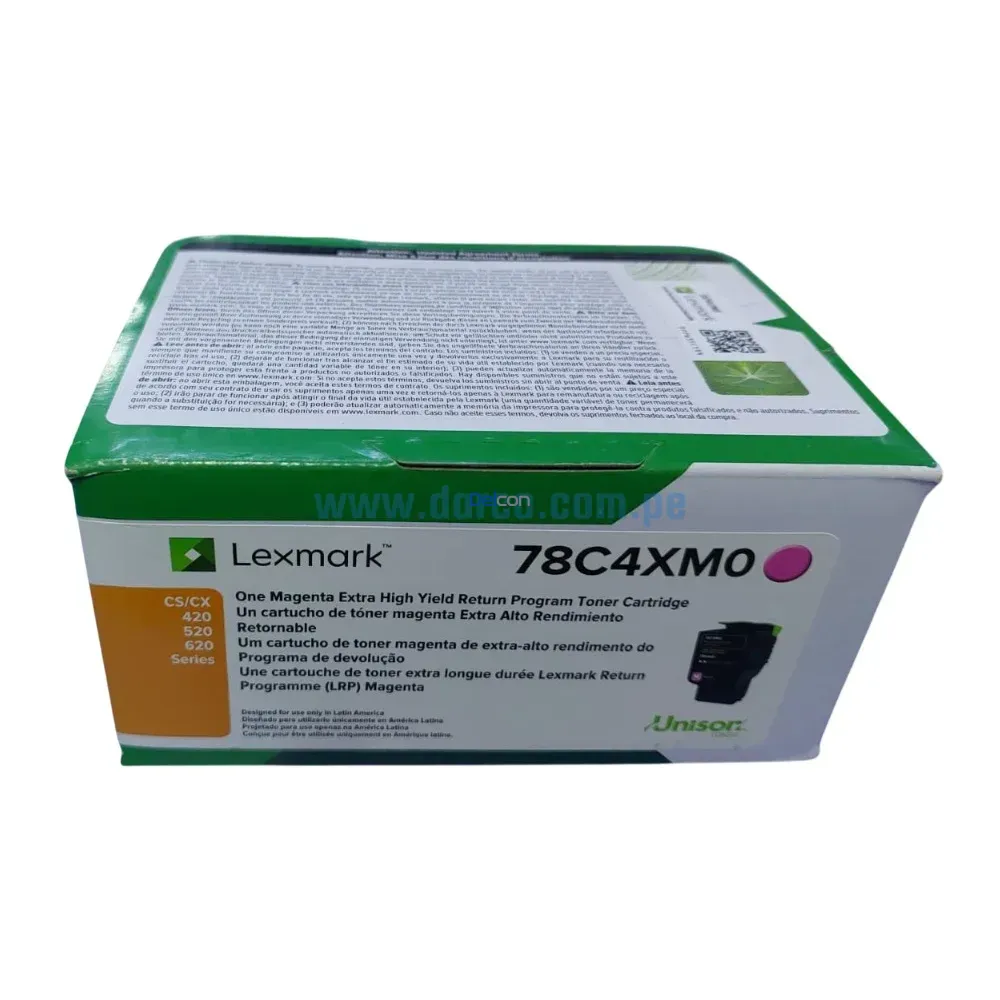 Toner Lexmark 78C4XM0 Magenta, CX622, CX522, CS421, CS521, CX421, CS622 - Imagen 2