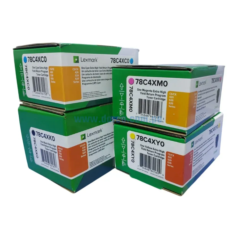 Toner Lexmark CX622, CX522, 78C4XK0, 78C4XC0, 78C4XY0, 78C4XM0