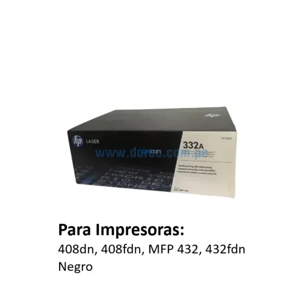 Unidad De Imagen Hp W1332A (332A) Laser 408dn, 408fdn, MFP 432, 432fdn Negro - Imagen 2